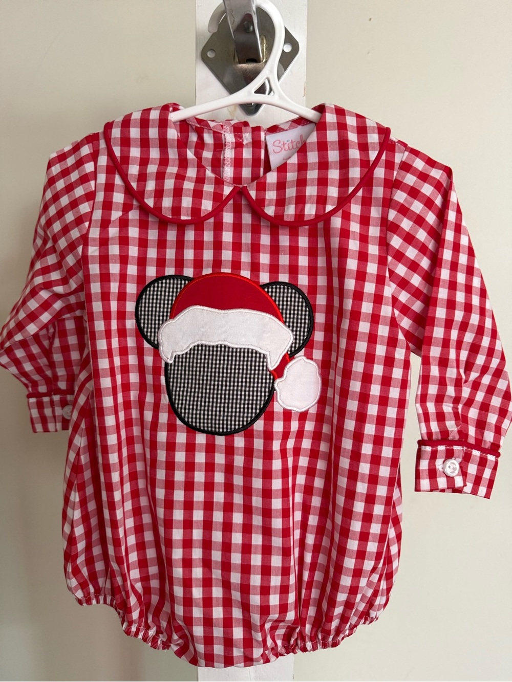 New Stitchy Fish Merry Mouse Applique Bubble Romper